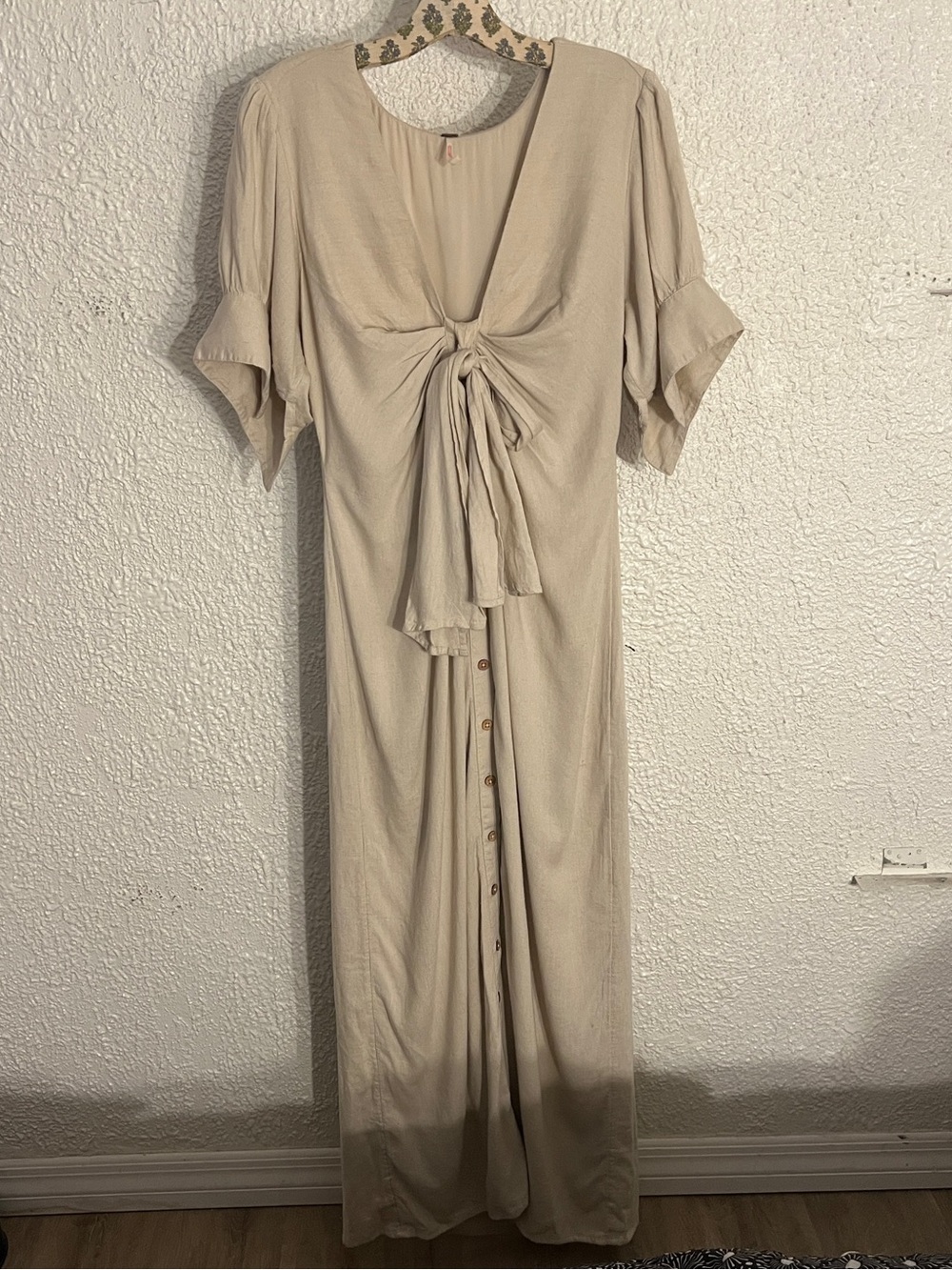 Free People Vintage Summer Midi Dress Stone Cold Tan